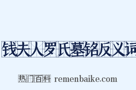钱夫人罗氏墓铭反义词是什么意思的图片
